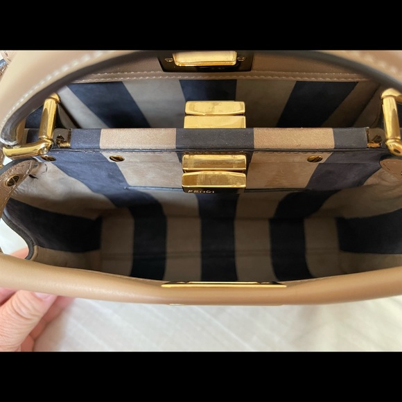 SOLD Fendi Mini Peekaboo Calfskin Beige - Picture 10 of 15
